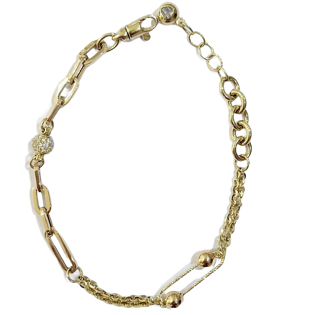 Armband mit kombinierten Gliedern 585 Gold 1