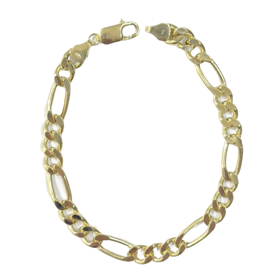 Figarokette Armband 6,6mm 585er Gold