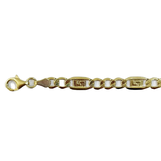 Figarokette Armband 6mm mit Muster 585 Gold 2