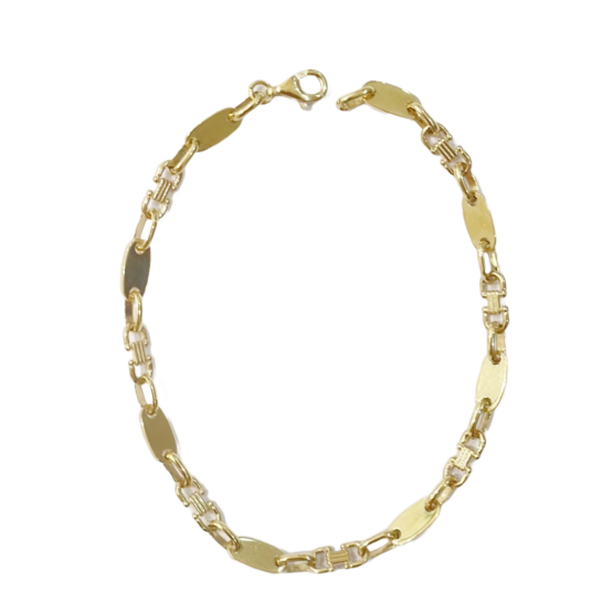 Plattenkette Armband 4,5mm 585 Gold