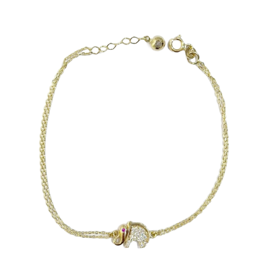 Zartes Armband mit Elefant 585 Gold